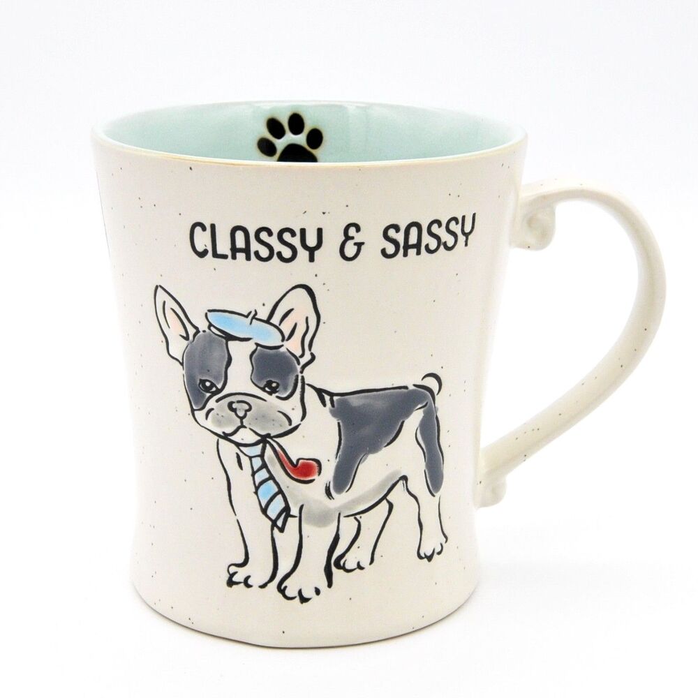 Classy & Sassy French Bulldog Mug, 17oz Ceramic Coffee Cup by Spectrum Designz
